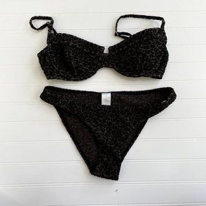 Zimmermann Black Leopard-Print Bikini Set
